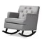 Baxton Studio Bethany Modern Grey Upholstered Button-tufted Rocking Chair 122-6760 - alternate 2